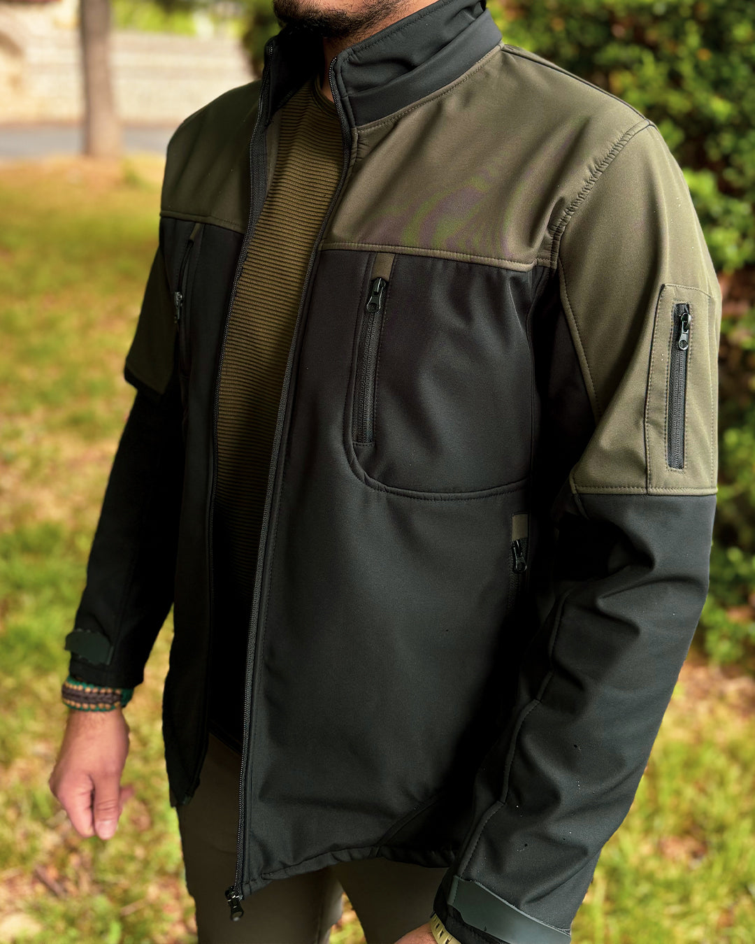 Hardon Siyah Yeşil Softshell Ceket