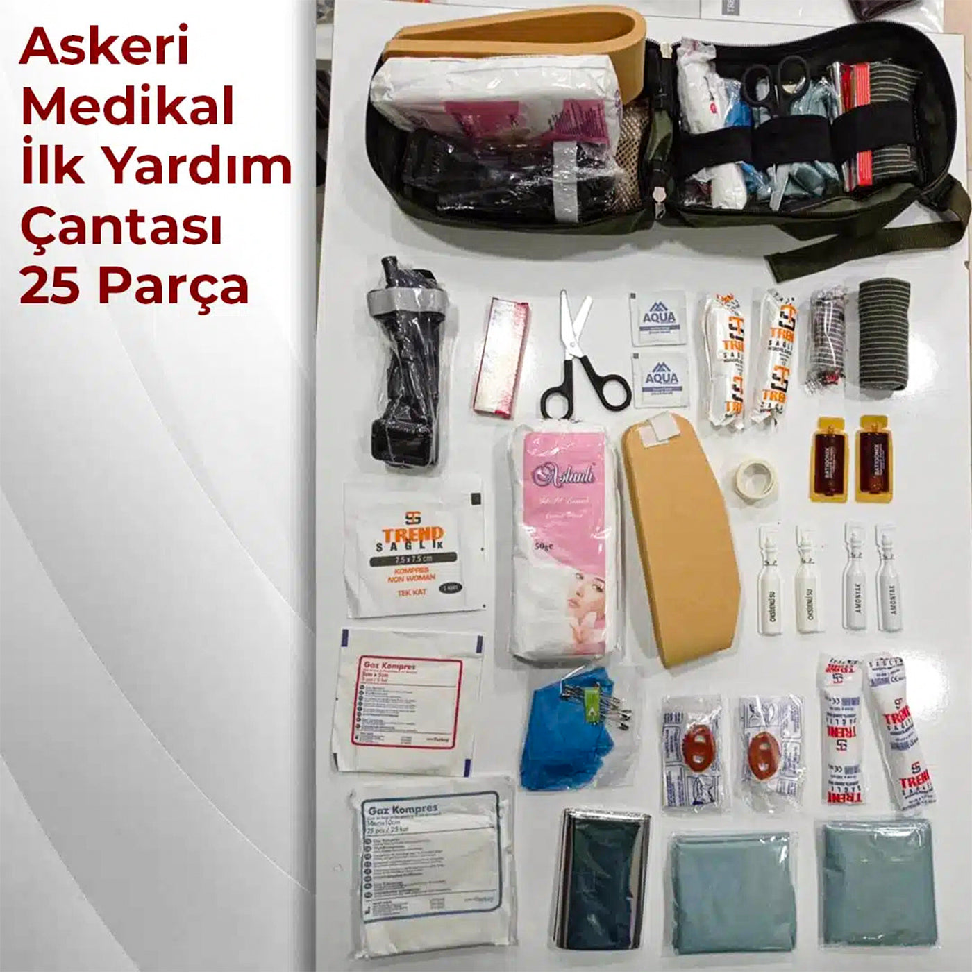 Askeri İlk Yardım Çantası (25 Parça)