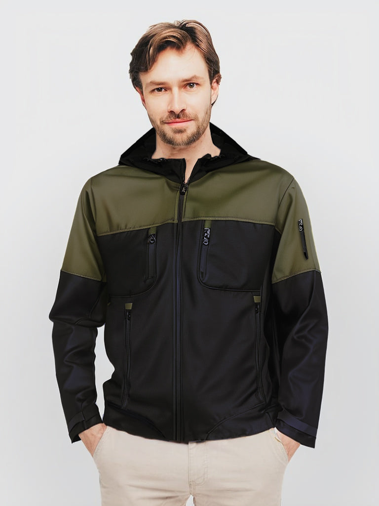 Hardon Siyah Yeşil Softshell Ceket