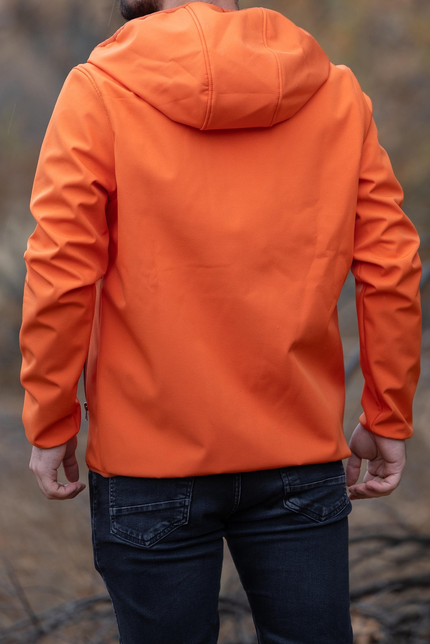 Turuncu Kapüşonlu Softshell Mont